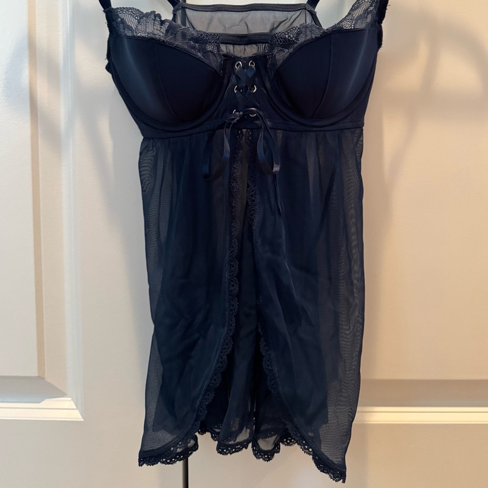 La SENZA Midnight Blue Lace Chemise